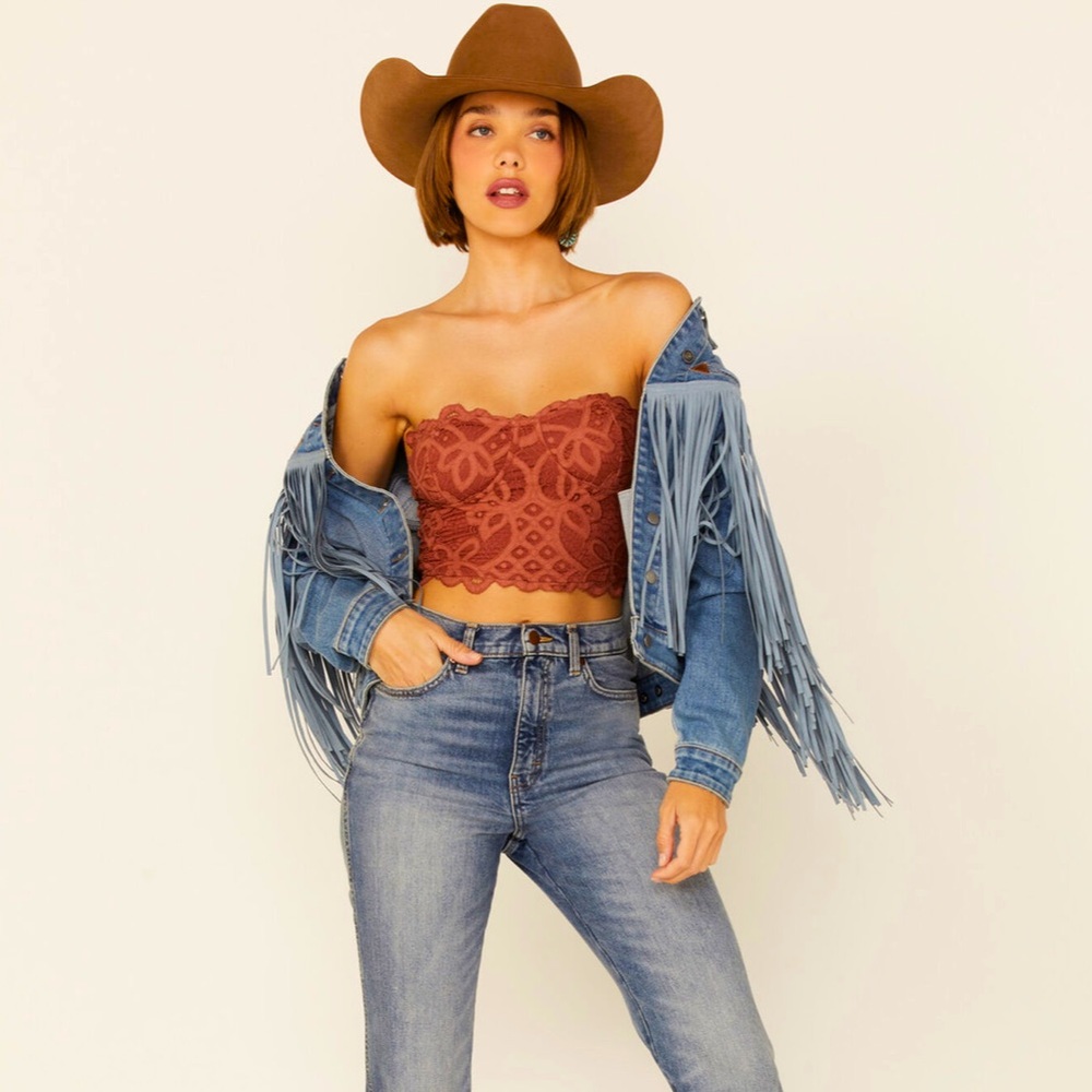 Free People Adella Lace Corset Bra Top